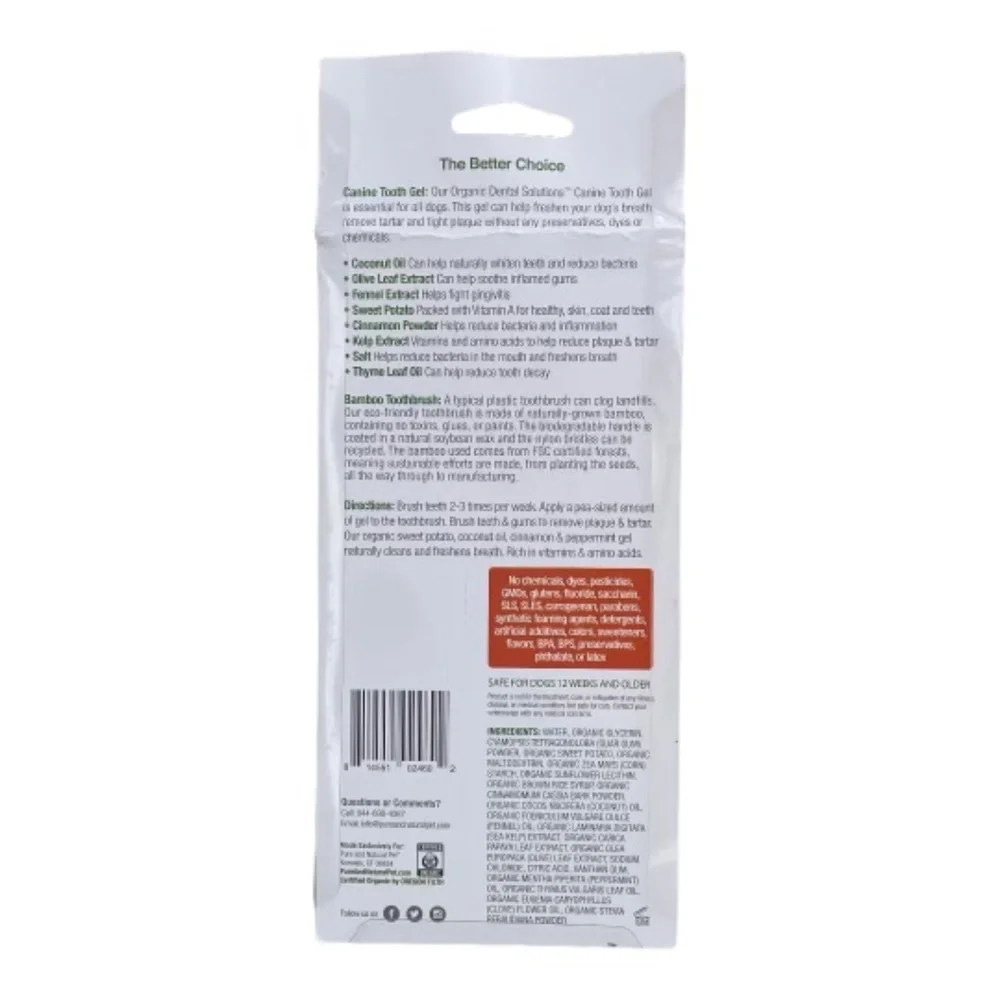 Pure and Natural Pet Organic Dental Solutions USDA Certified Organic Small Kit